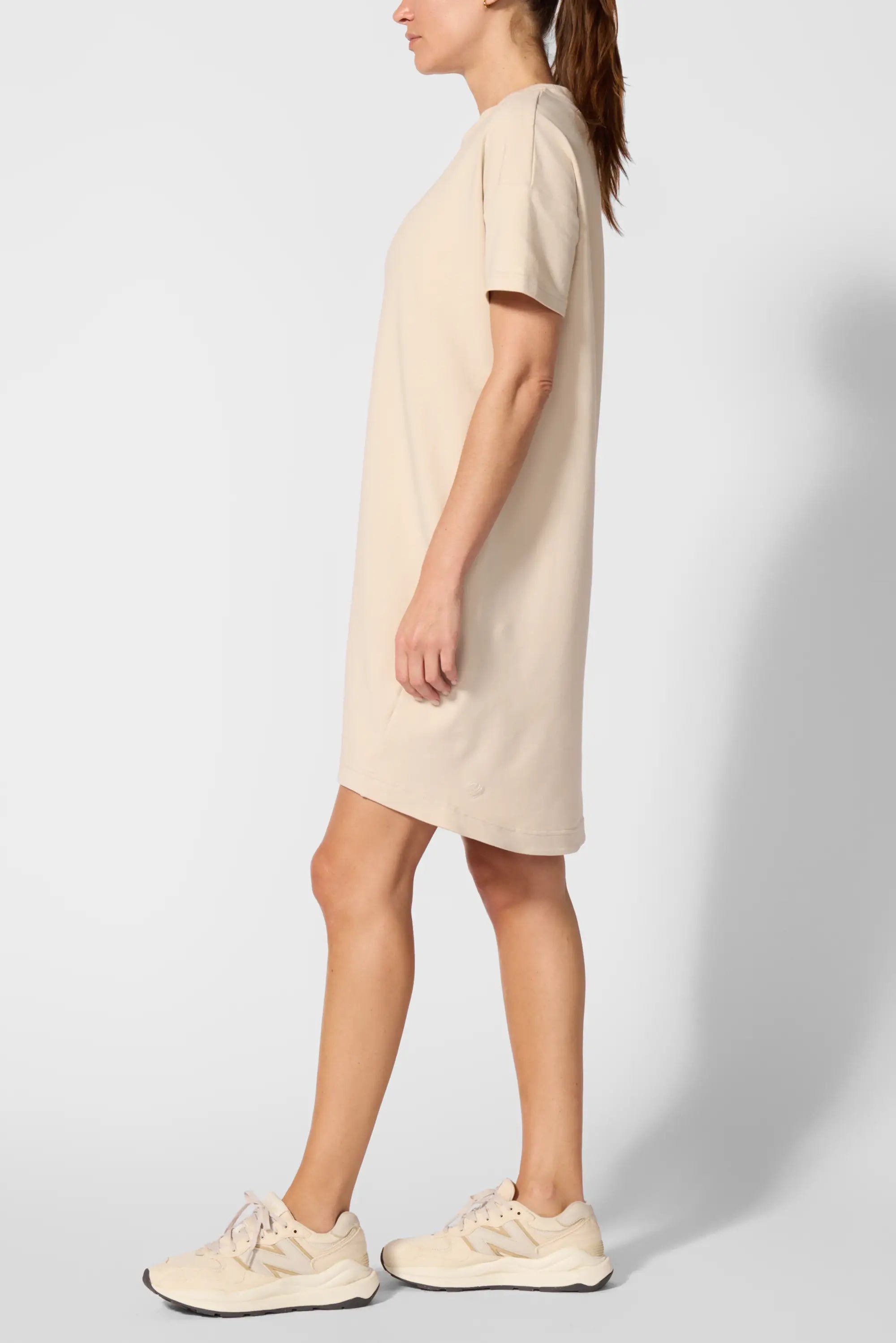 Luxe Terry T-Shirt Dress - Stone