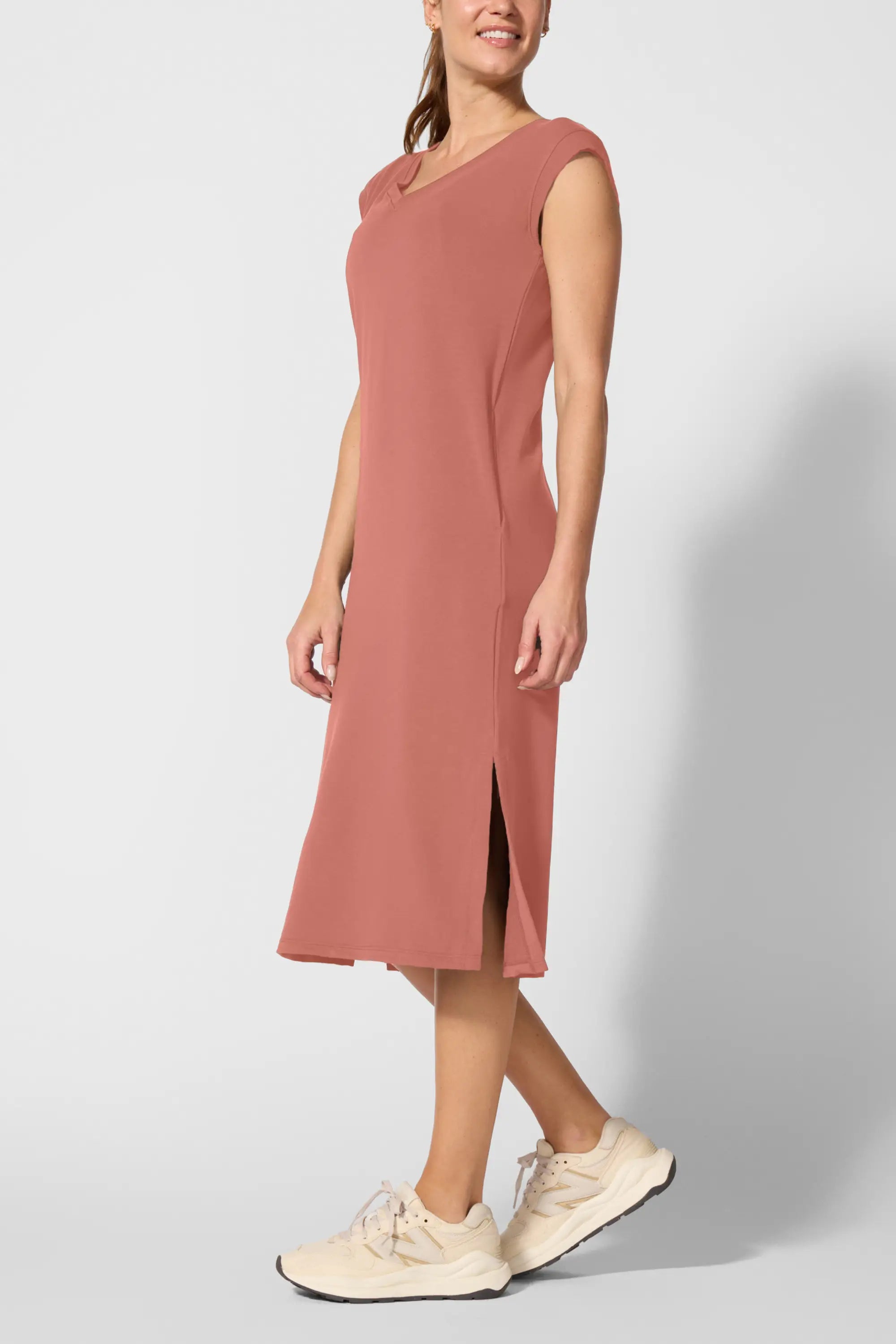 Cozy Fleece Sleeveless Maxi Dress - Cedar Wood