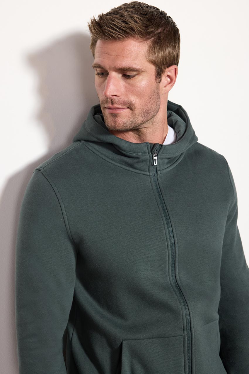 Comfort Men's Fleece Zip-Up Hoodie - Bay Leaf