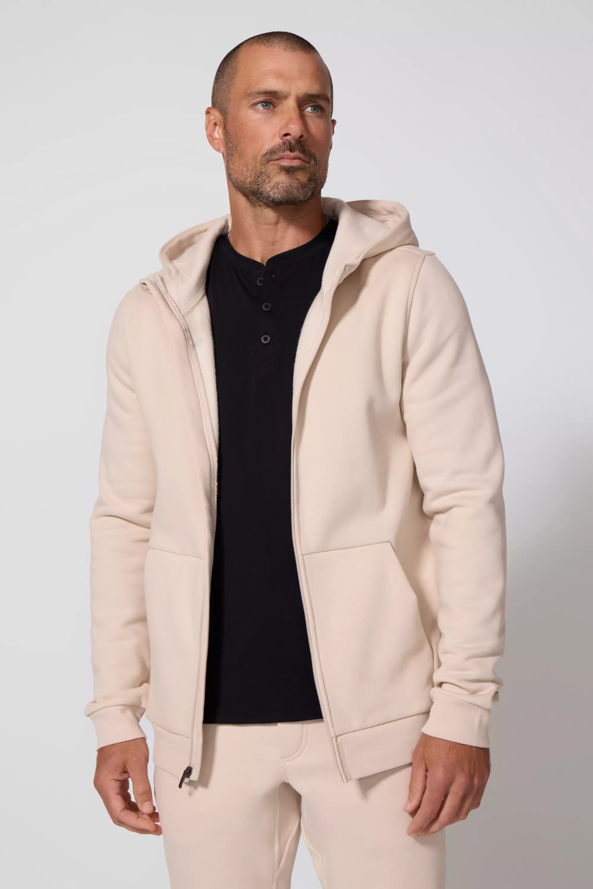 Men's Luxefleece Zip-Up Hoodie - Stone