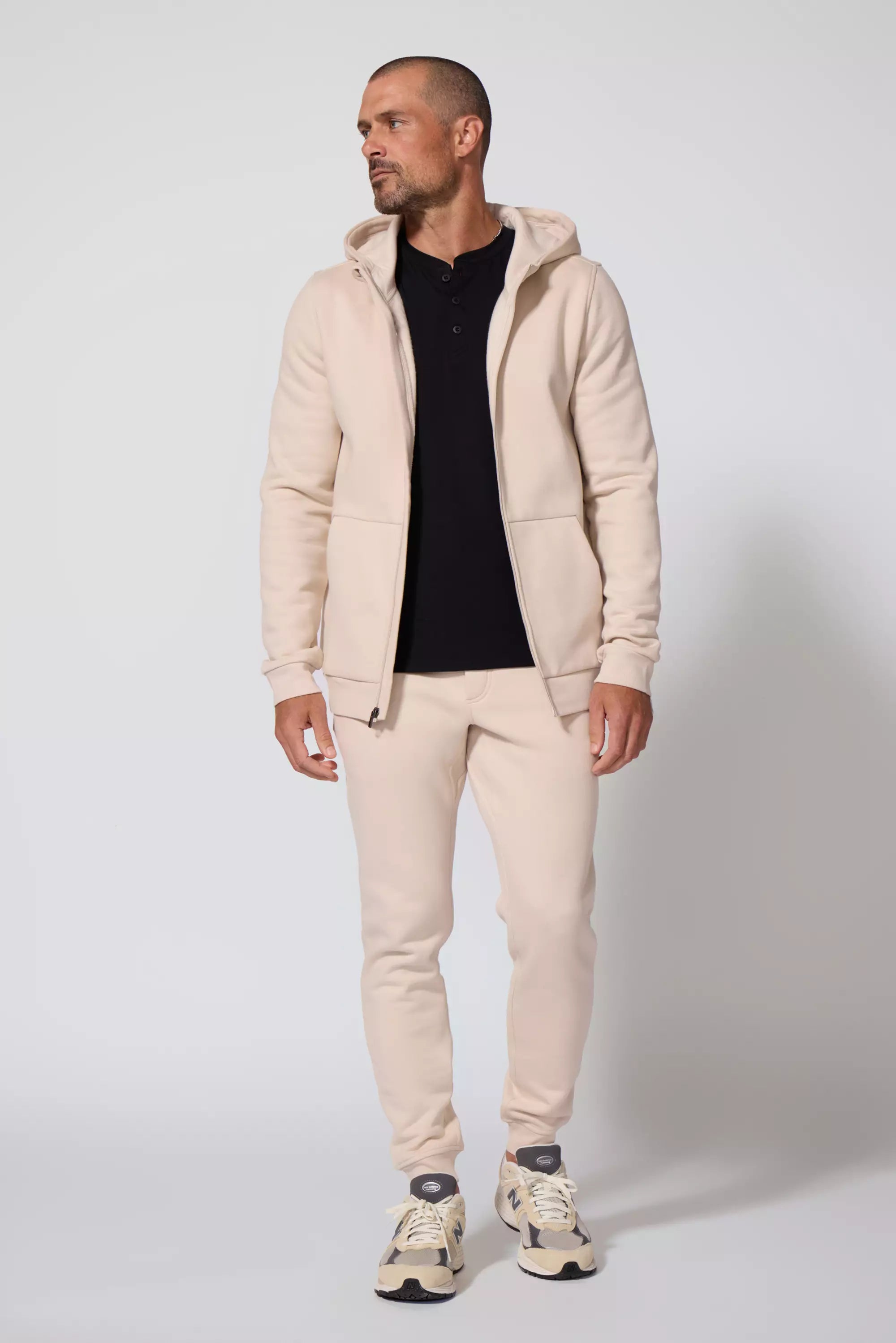 Men's Luxefleece Zip-Up Hoodie - Stone