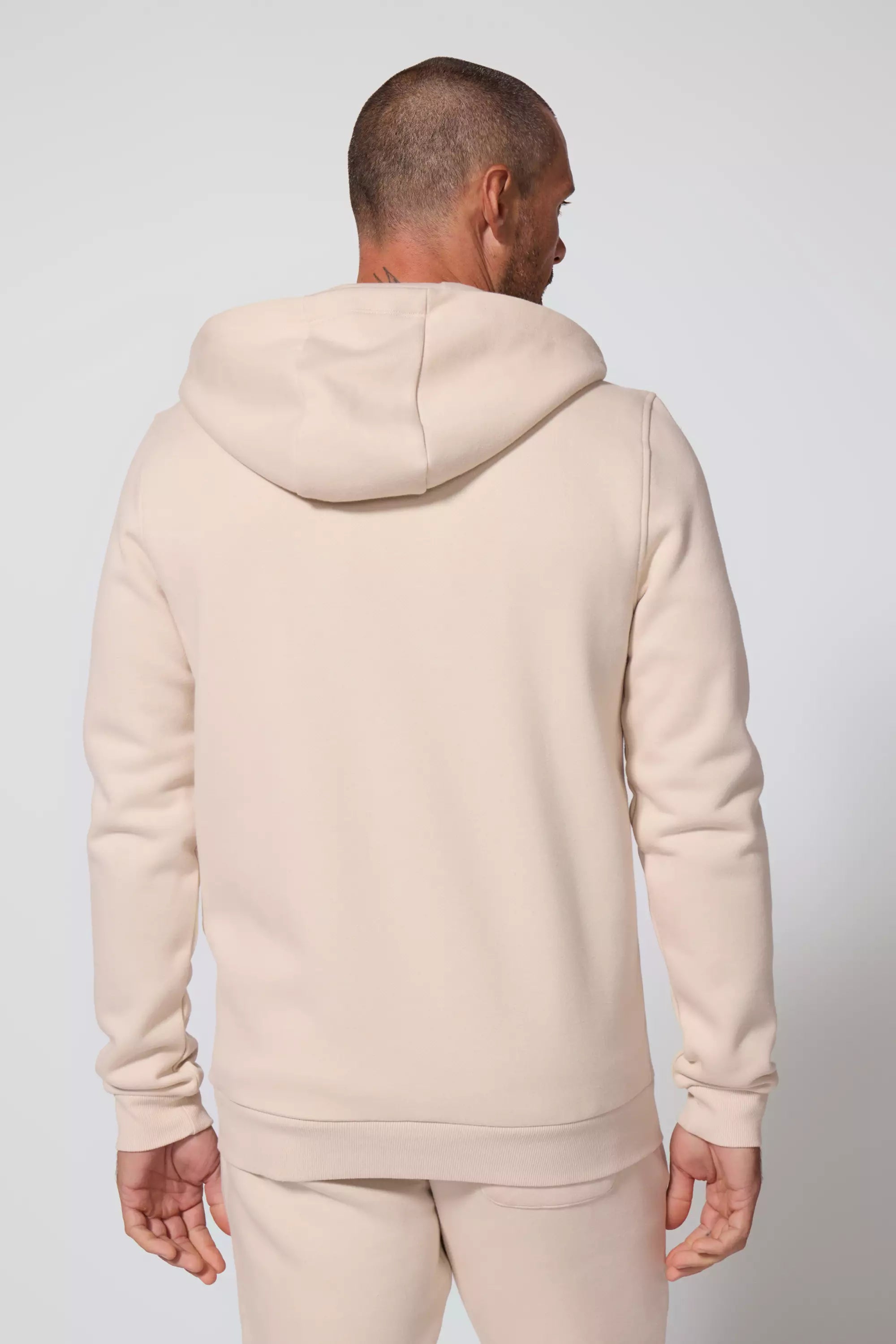 Comfort Men's Fleece Zip-Up Hoodie - Stone