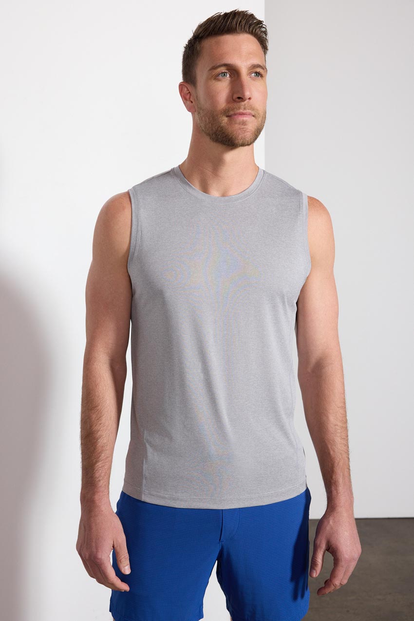 Conquer Crew Neck Tank - Sleet Melange