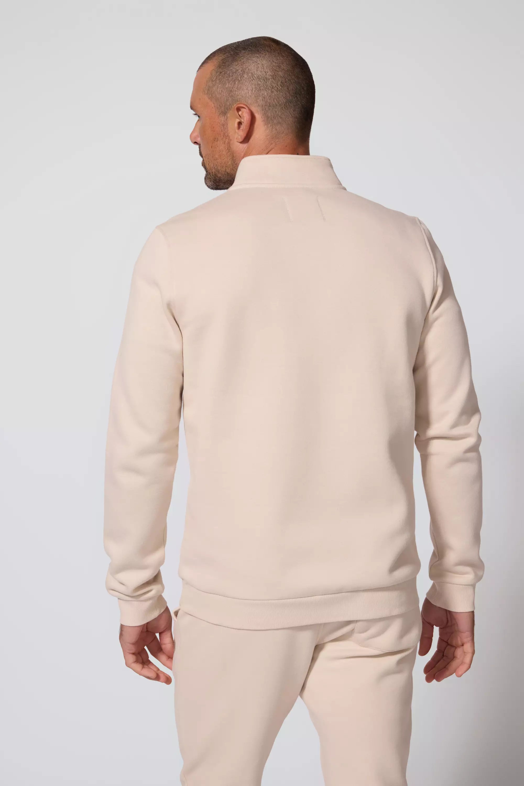 Comfort Men's Fleece 1/4 Zip  - Stone