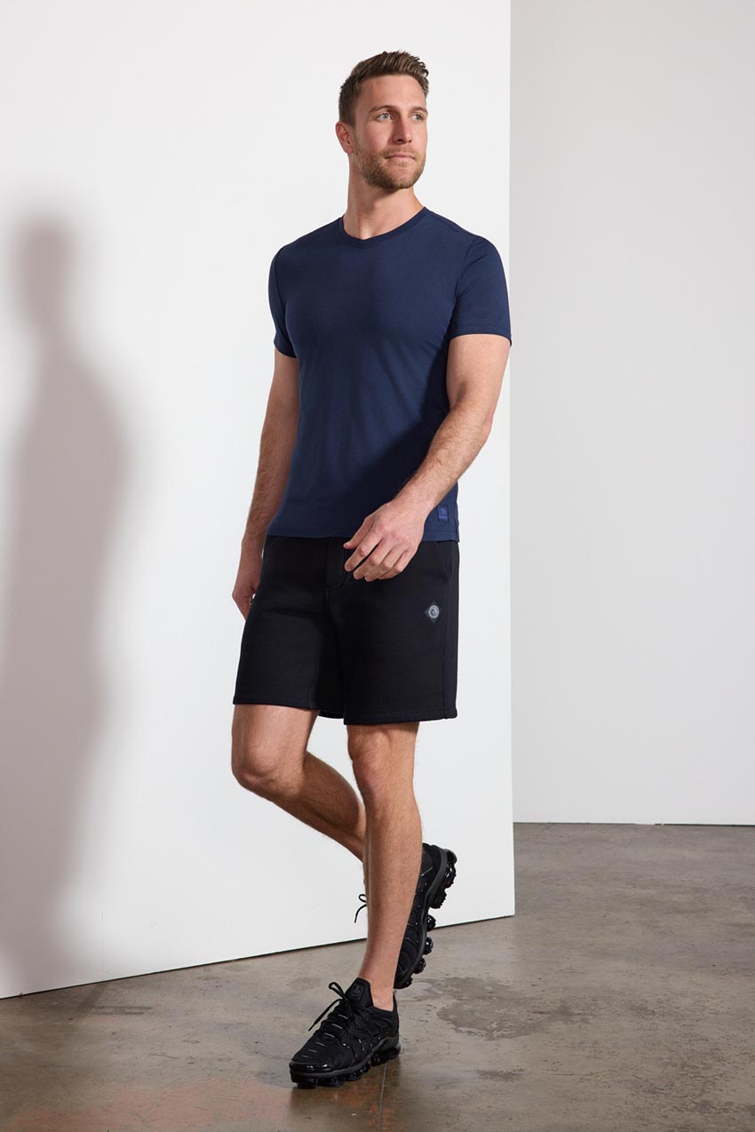 Pima Cotton V-Neck Tee - Deep Navy