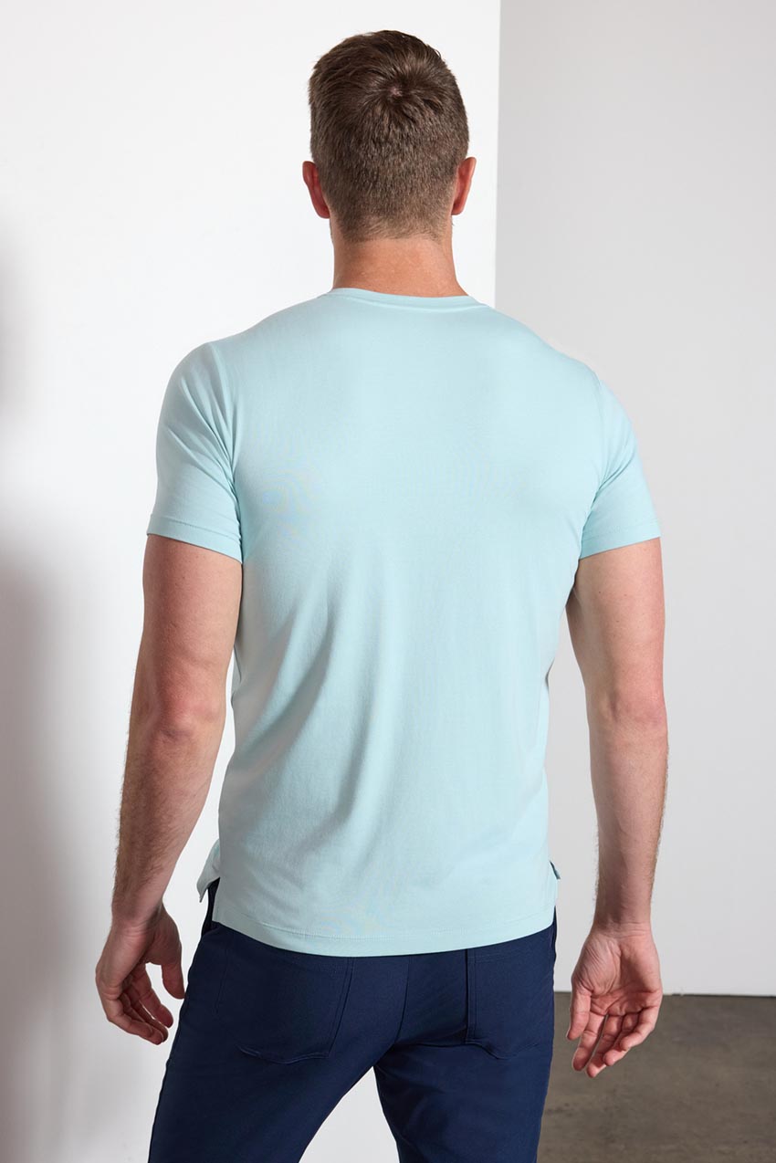 Pima Cotton V-Neck Tee - Blue Haze