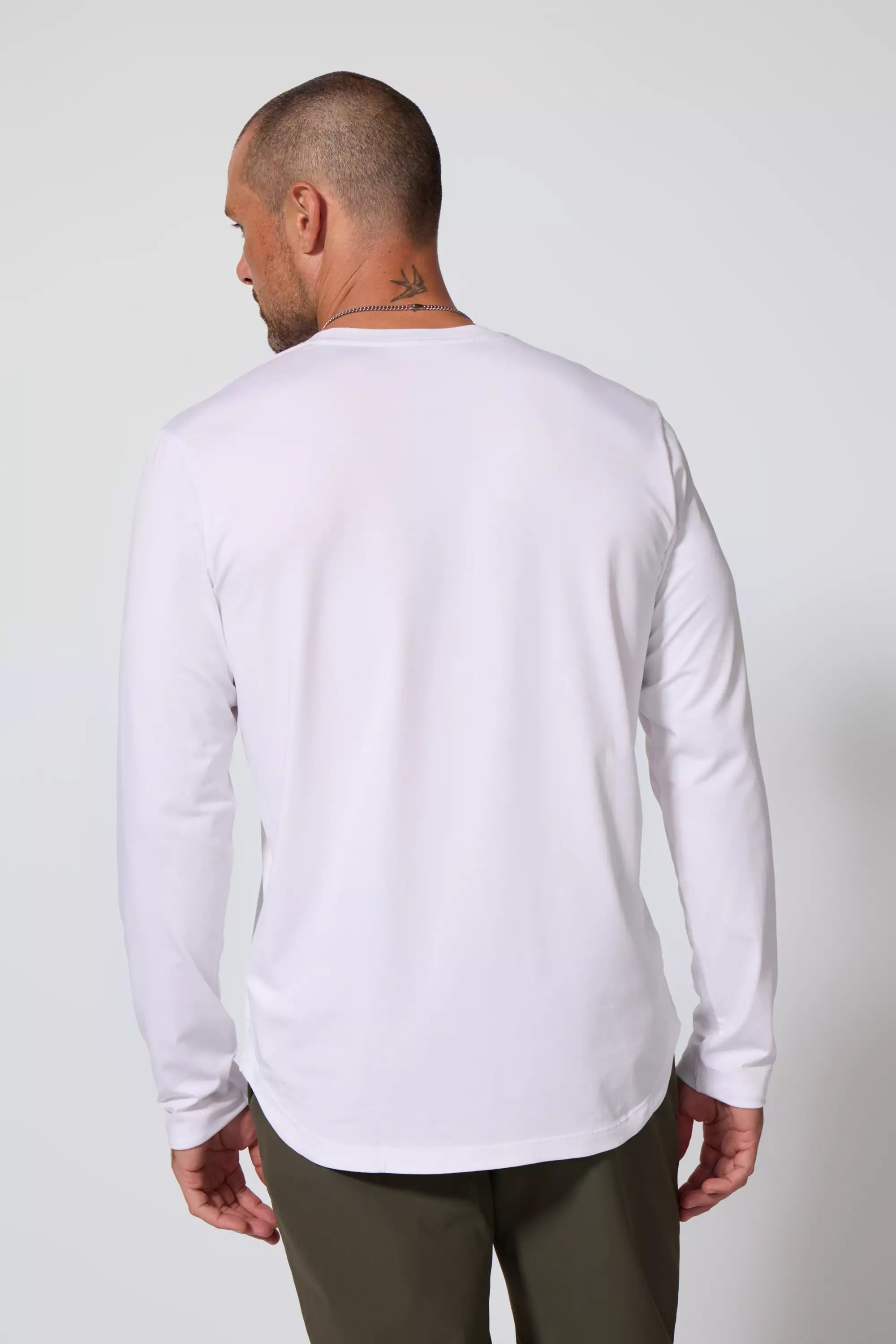 Pima Cotton Henley - Blanc