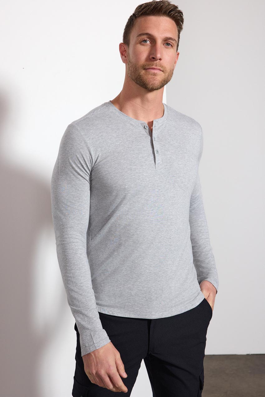 Pima Cotton Henley - Htr Concrete