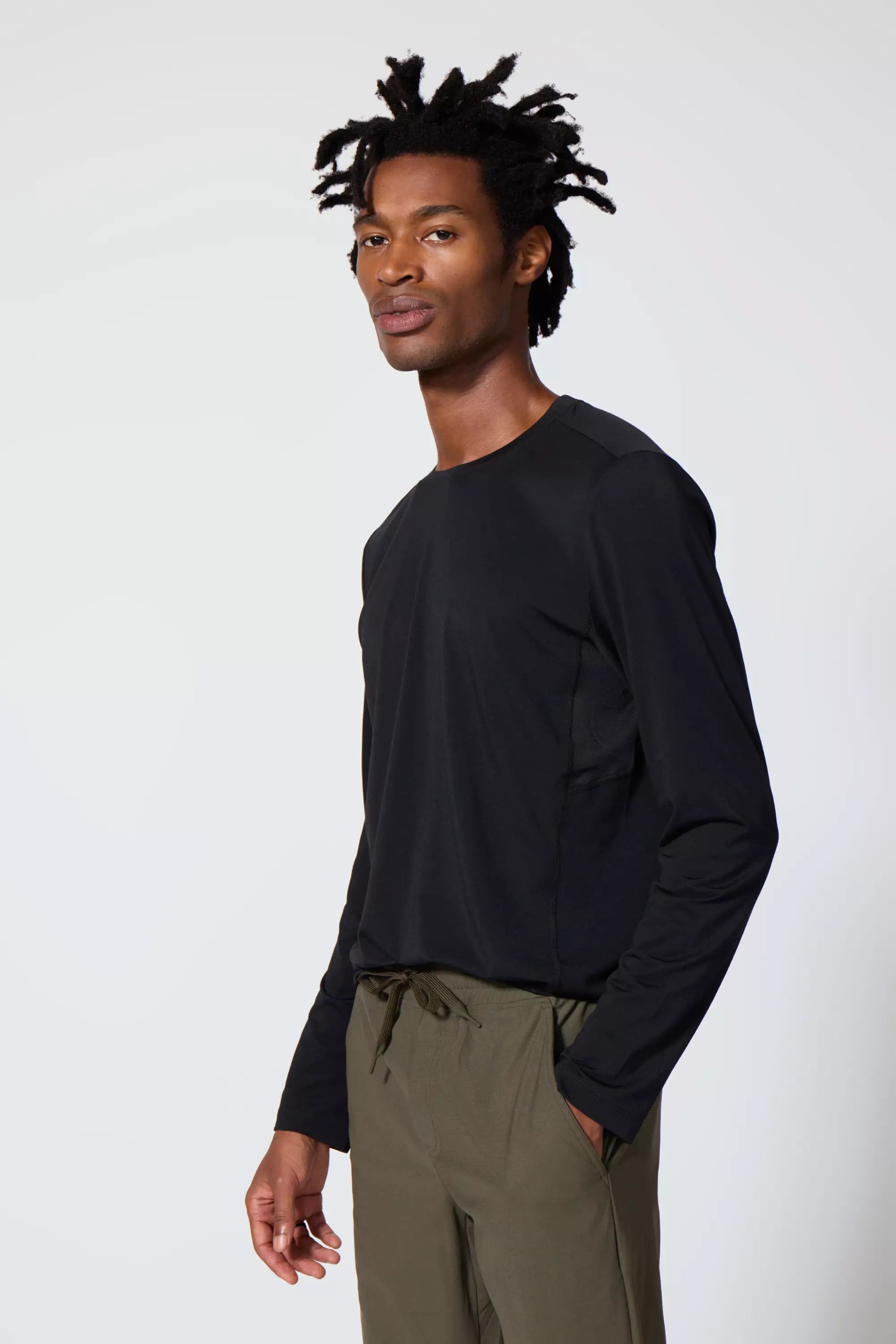 Performance Knit Men's Long Sleeve Tee - Black