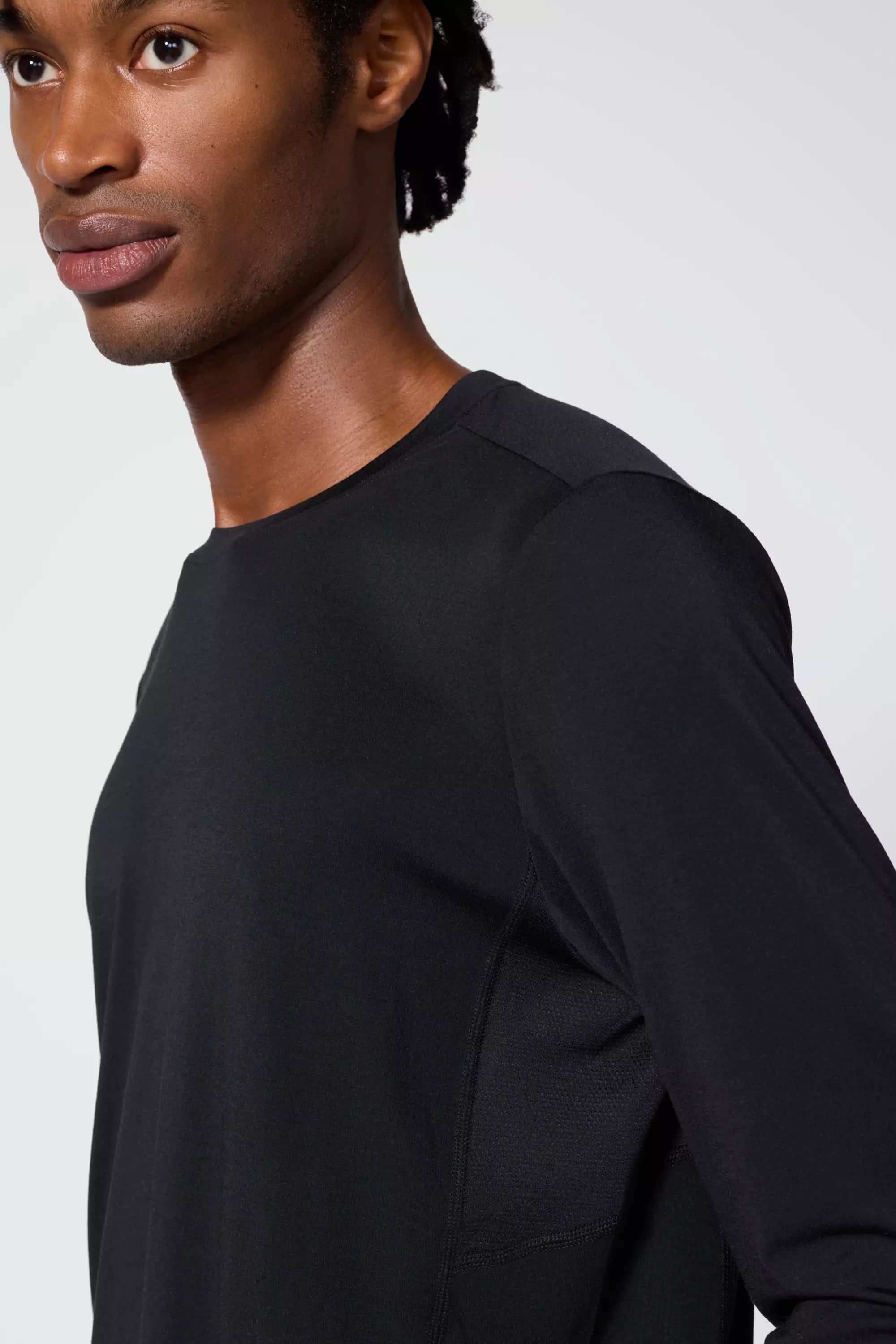 Performance Knit Men's Long Sleeve Tee - Black