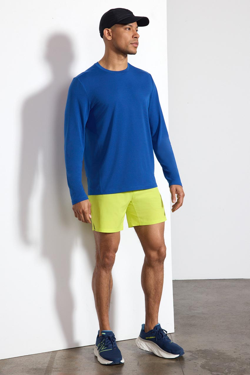 Performance Knit Men's Long Sleeve Tee - Blue Quartz