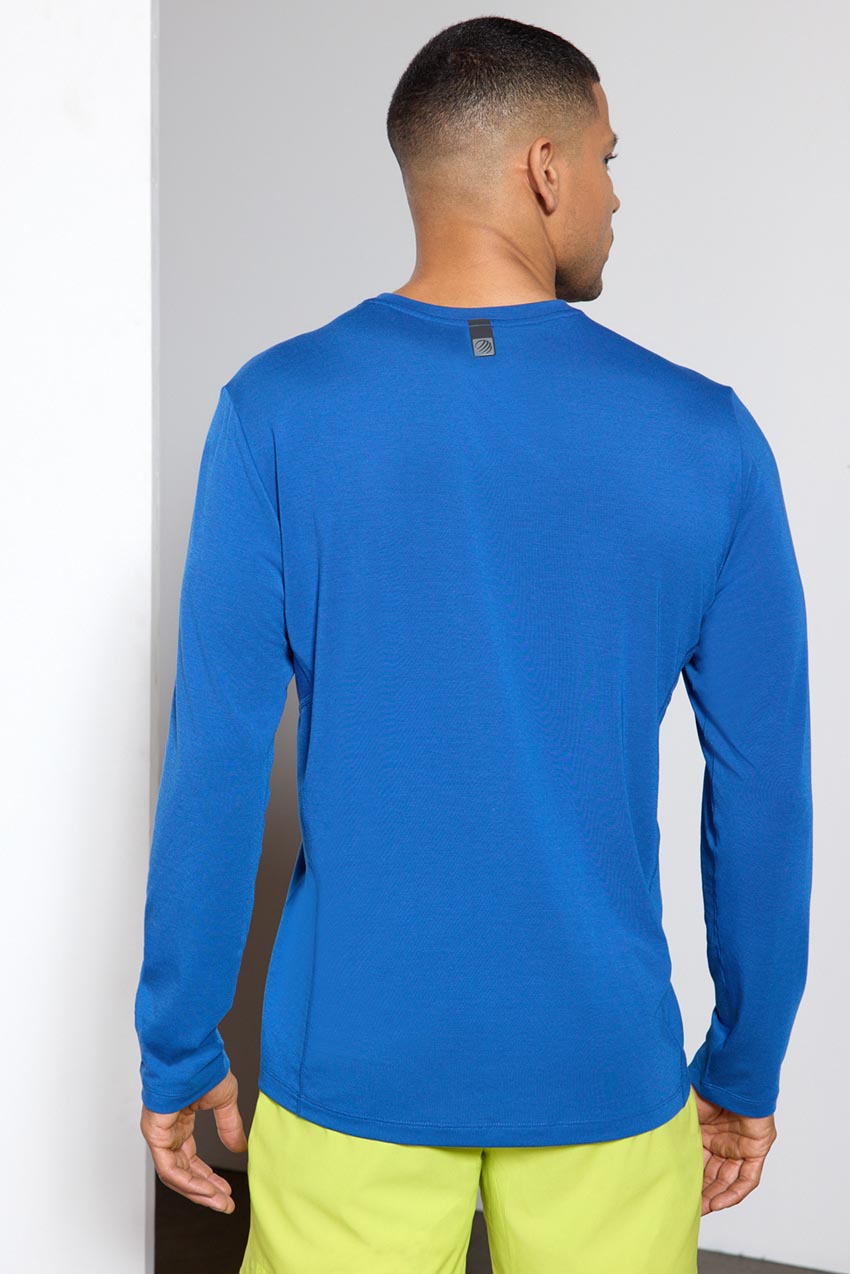 Performance Knit Men's Long Sleeve Tee - Blue Quartz