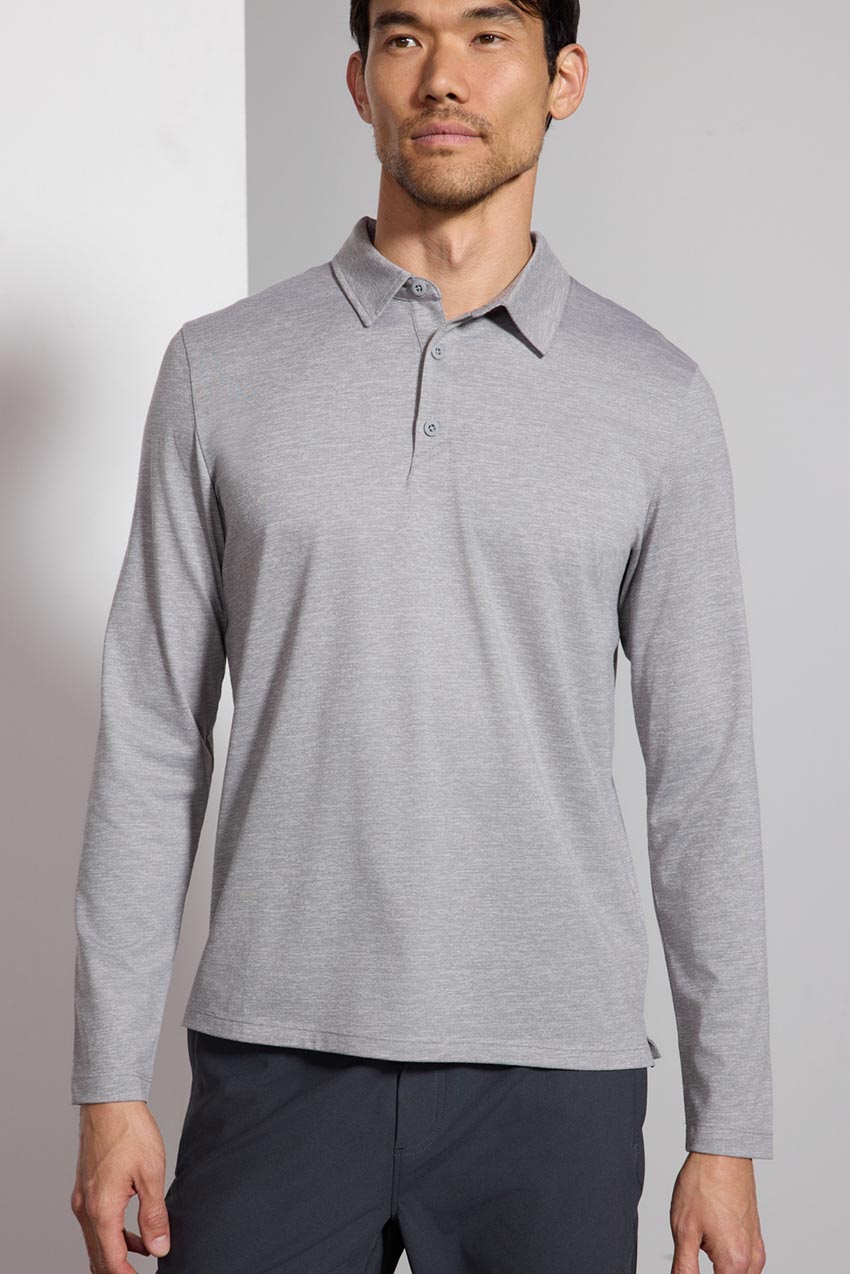 Triumph Long Sleeve Polo - Htr Concrete