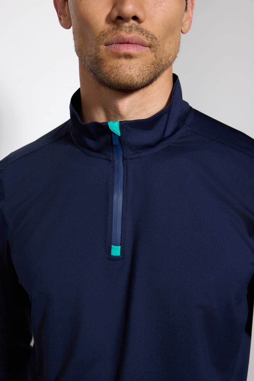 Drive Tech 1/4 Zip - Deep Navy/Water Garden