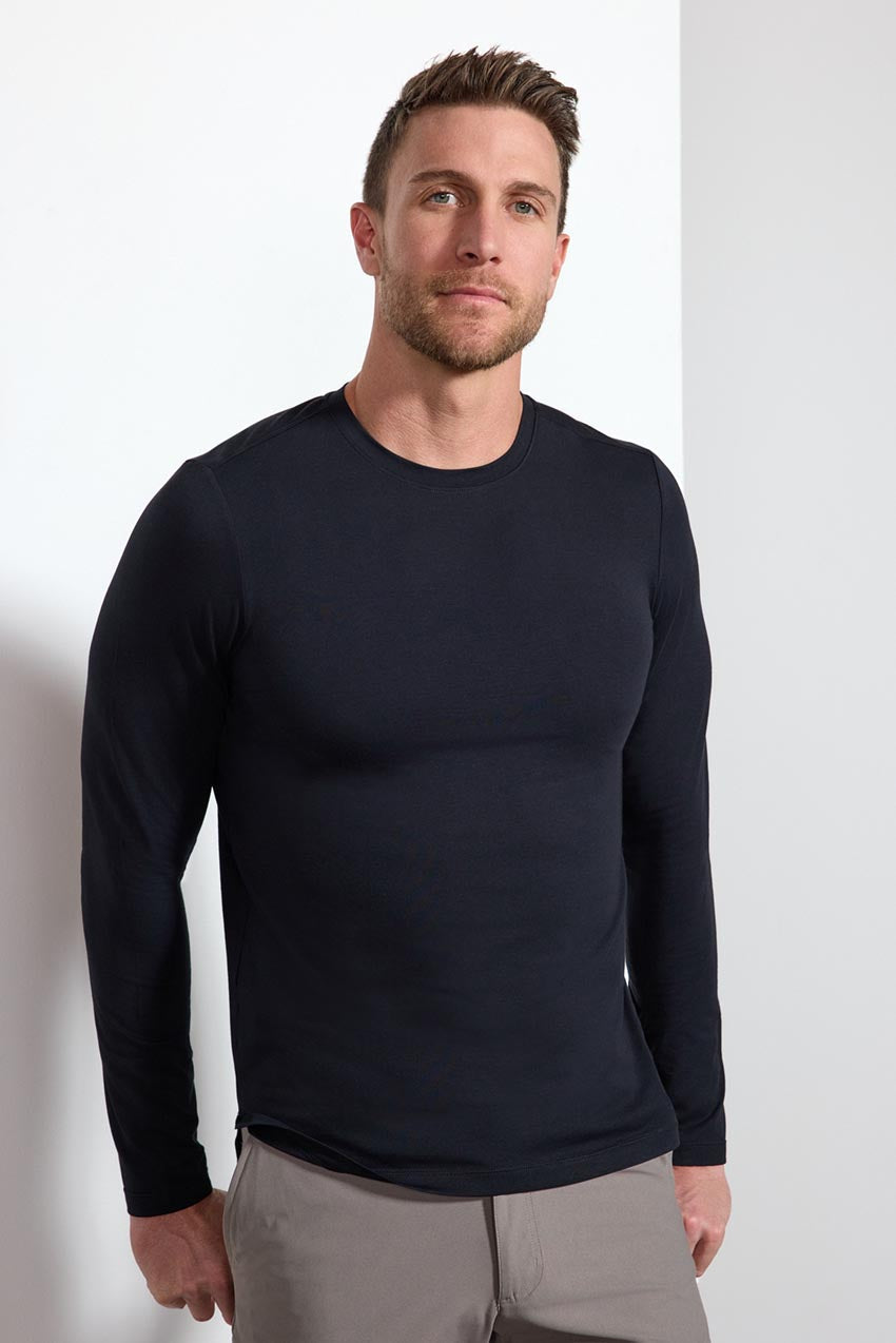 Pima Cotton Long Sleeve Tee - Black