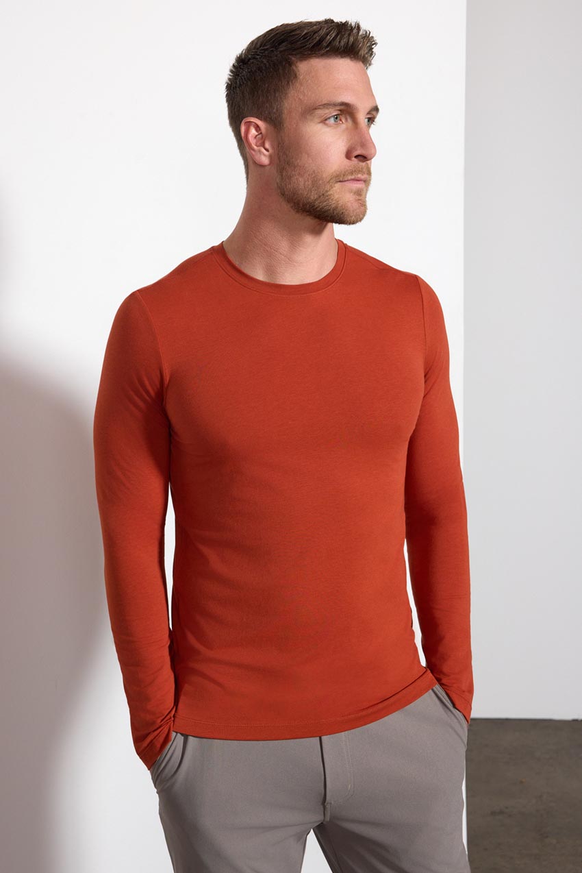 Pima Cotton Long Sleeve Tee - Habanero