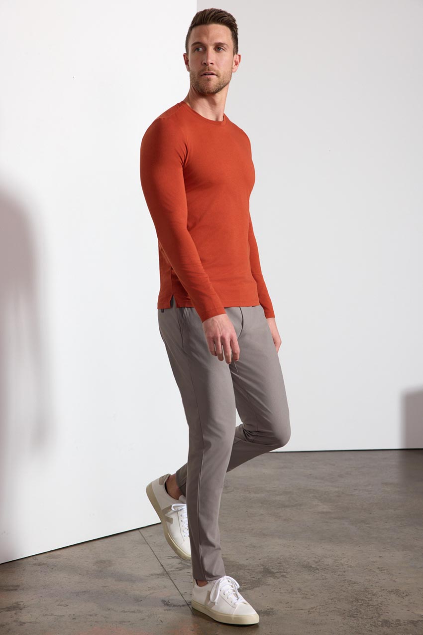 Pima Cotton Long Sleeve Tee - Habanero