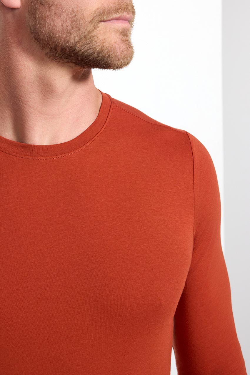 Pima Cotton Long Sleeve Tee - Habanero