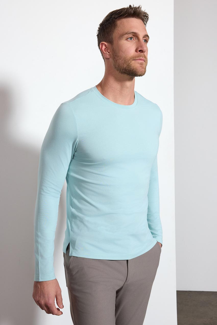 Pima Cotton Long Sleeve Tee - Blue Haze