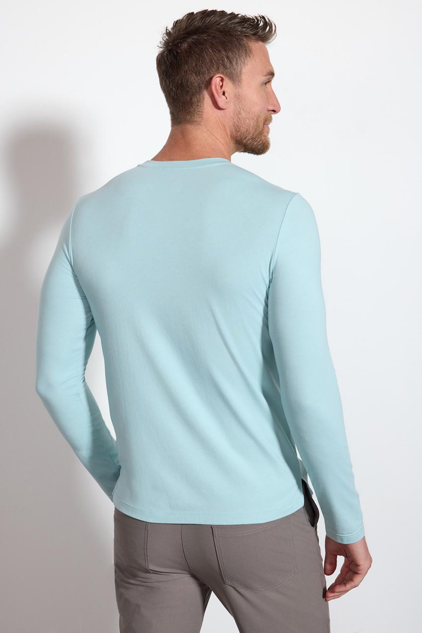 Pima Cotton Long Sleeve Tee - Blue Haze