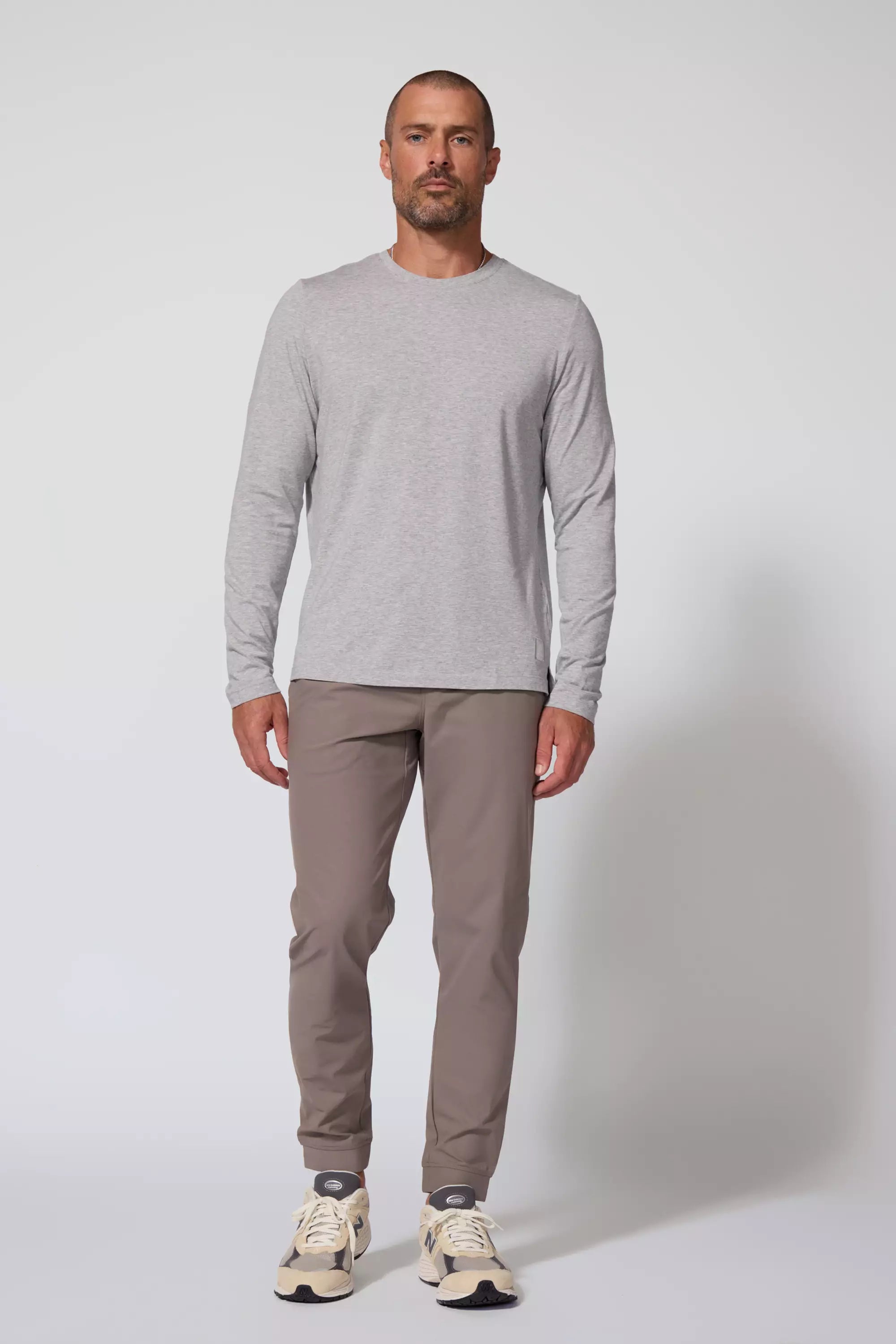 Pima Cotton Long Sleeve Tee - Htr Concrete