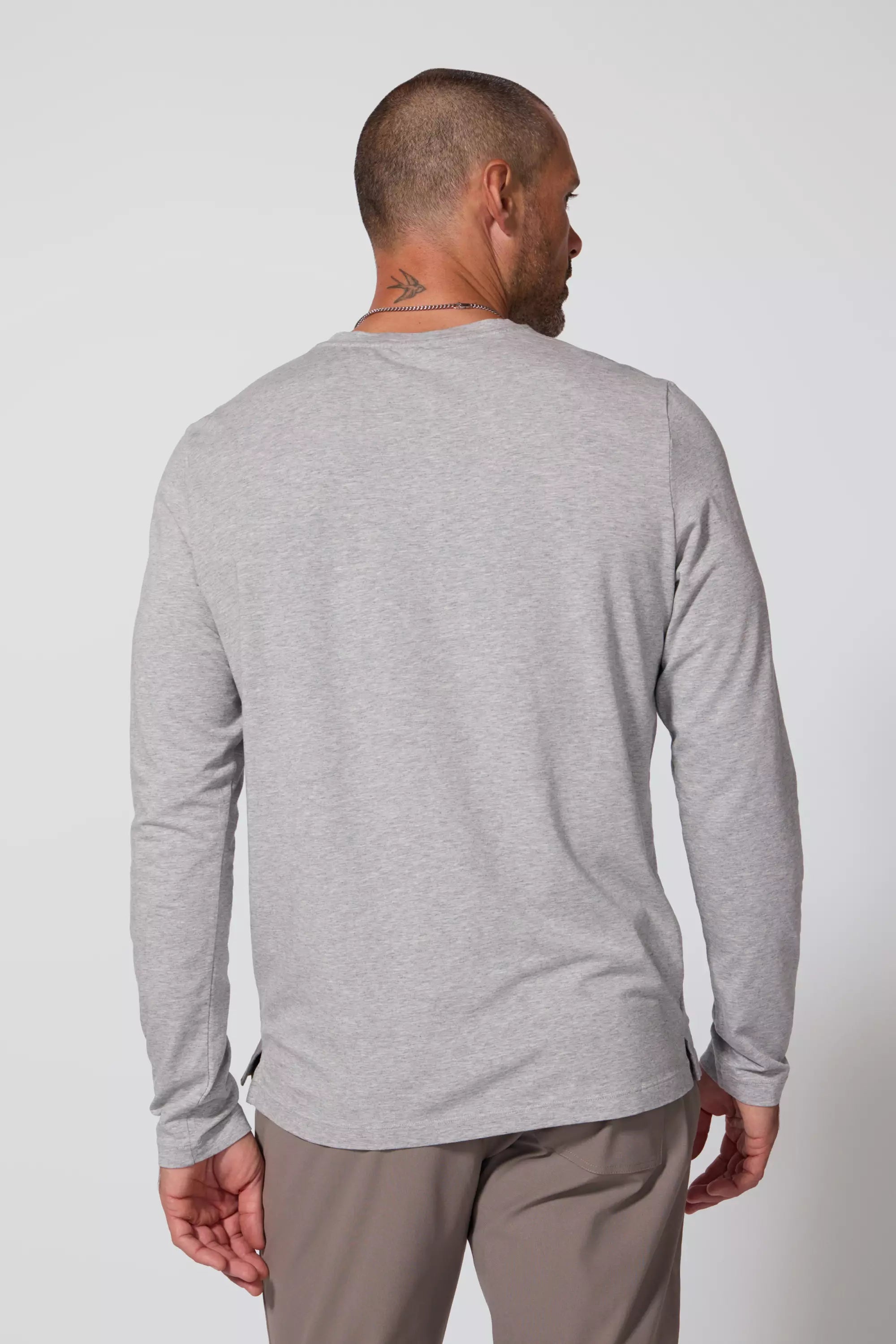 Pima Cotton Long Sleeve Tee - Htr Concrete