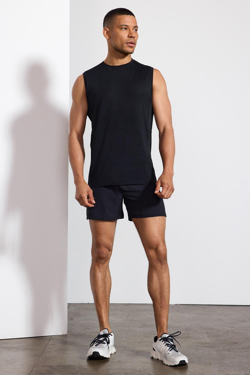 Stride Swim / Sweat Short with Liner - 5" - Black/Primrose