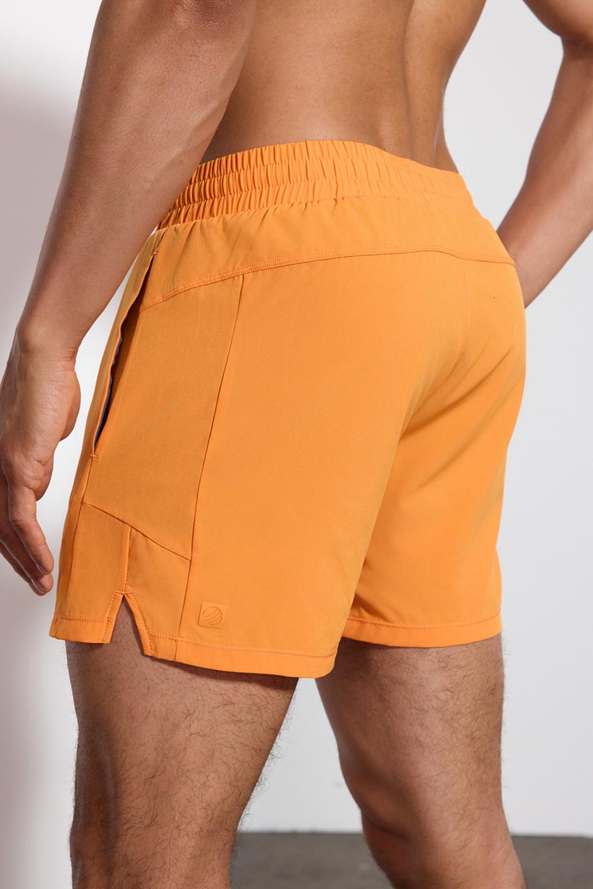 Stride Swim / Sweat Short with Liner - 5" - Persimmon/White