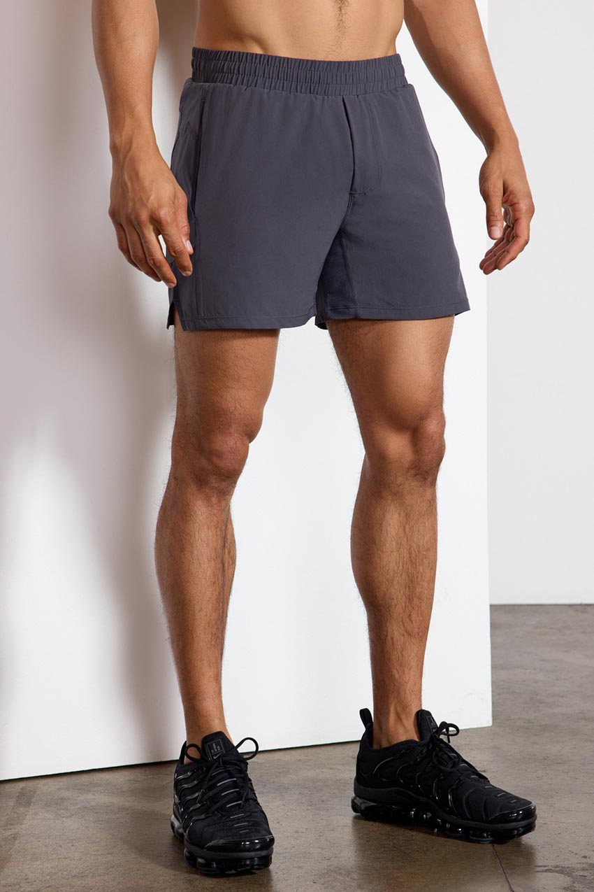 Stride Swim / Sweat Short with Liner - 5" - Asphalt/Persimmon