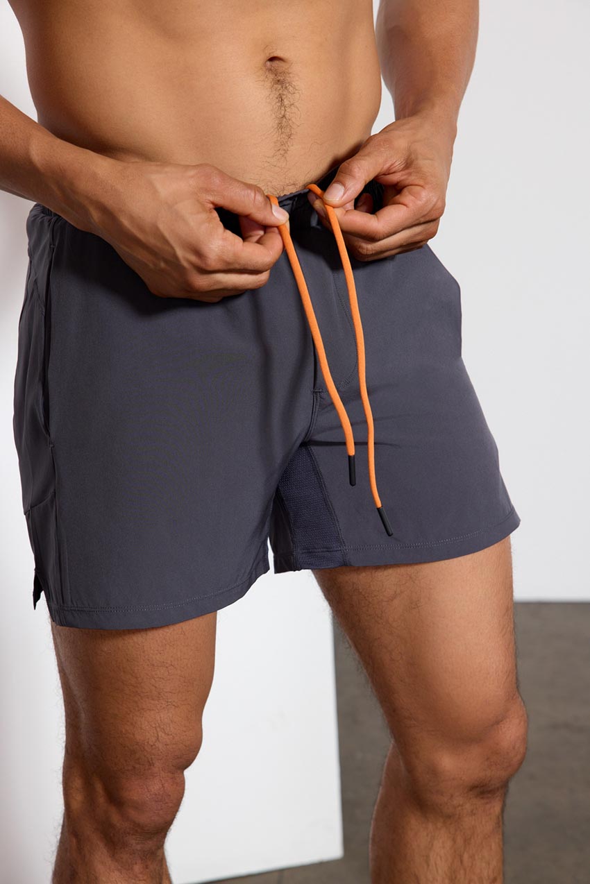 Stride Swim / Sweat Short with Liner - 5" - Asphalt/Persimmon