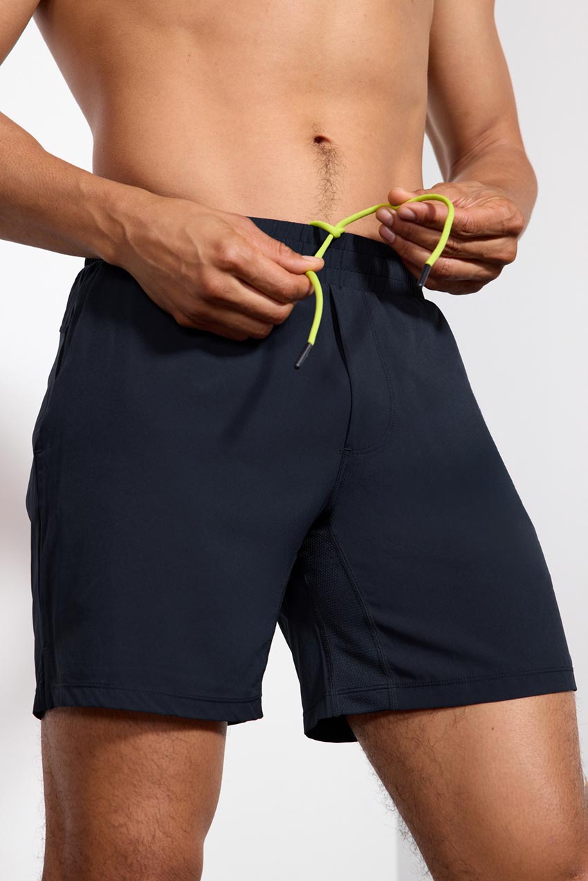 Stride Sweat / Swim Short with Liner - 7" - Black/Primrose