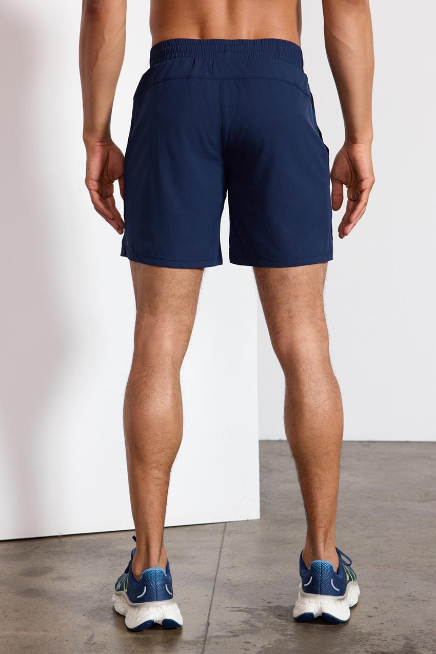 Stride Sweat / Swim Short with Liner - 7" - Deep Navy/Primrose