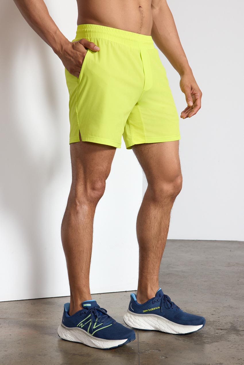 Stride Sweat / Swim Short with Liner - 7" - Primrose/White