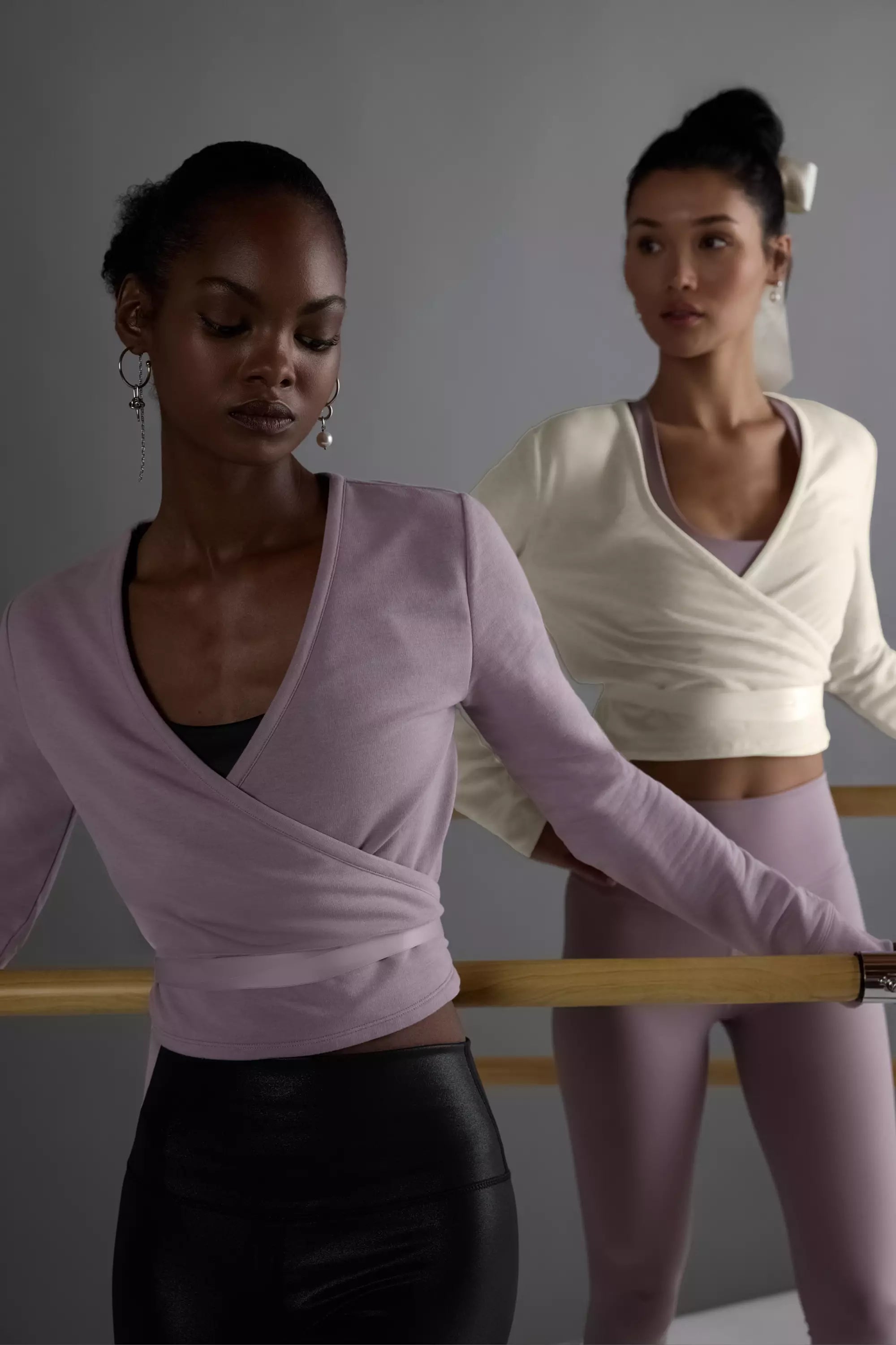 Sweat-shirt enveloppe de ballet en molleton confortable - brouillard de mer